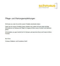 Pflege und Wartungsempfehlung