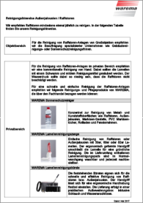 Reinigungshinweise Außenjalousien